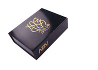 Χαρτόνι ορθογωνίων που διπλώνει τα κιβώτια δώρων με μαύρο Photoresist και το καυτό χρυσό λογότυπο προμηθευτής