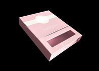 Ρόδινο μαγνητικό κιβώτιο καρτών δώρων περάτωσης με δύο ενδιάμεσα στρώματα και ένα σαφές παράθυρο προμηθευτής