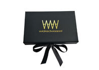 Μπικινιών Swimwear συσκευασίας διαμορφωμένη βιβλίο έγκριση περάτωσης ISO μαγνητών κορδελλών κιβωτίων μαύρη προμηθευτής