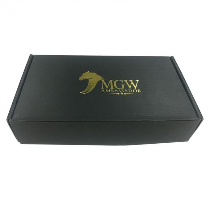 35 X 24 X 7cm ζαρωμένος δώρων cOem λογότυπων κιβωτίων χρυσός με το μαύρο χρώμα