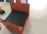 Πορτοκαλί κορυφή κιβωτίων χαρτονιού διαμορφωμένη βιβλίο που τυπώνεται με το μαύρο χώρισμα προμηθευτής
